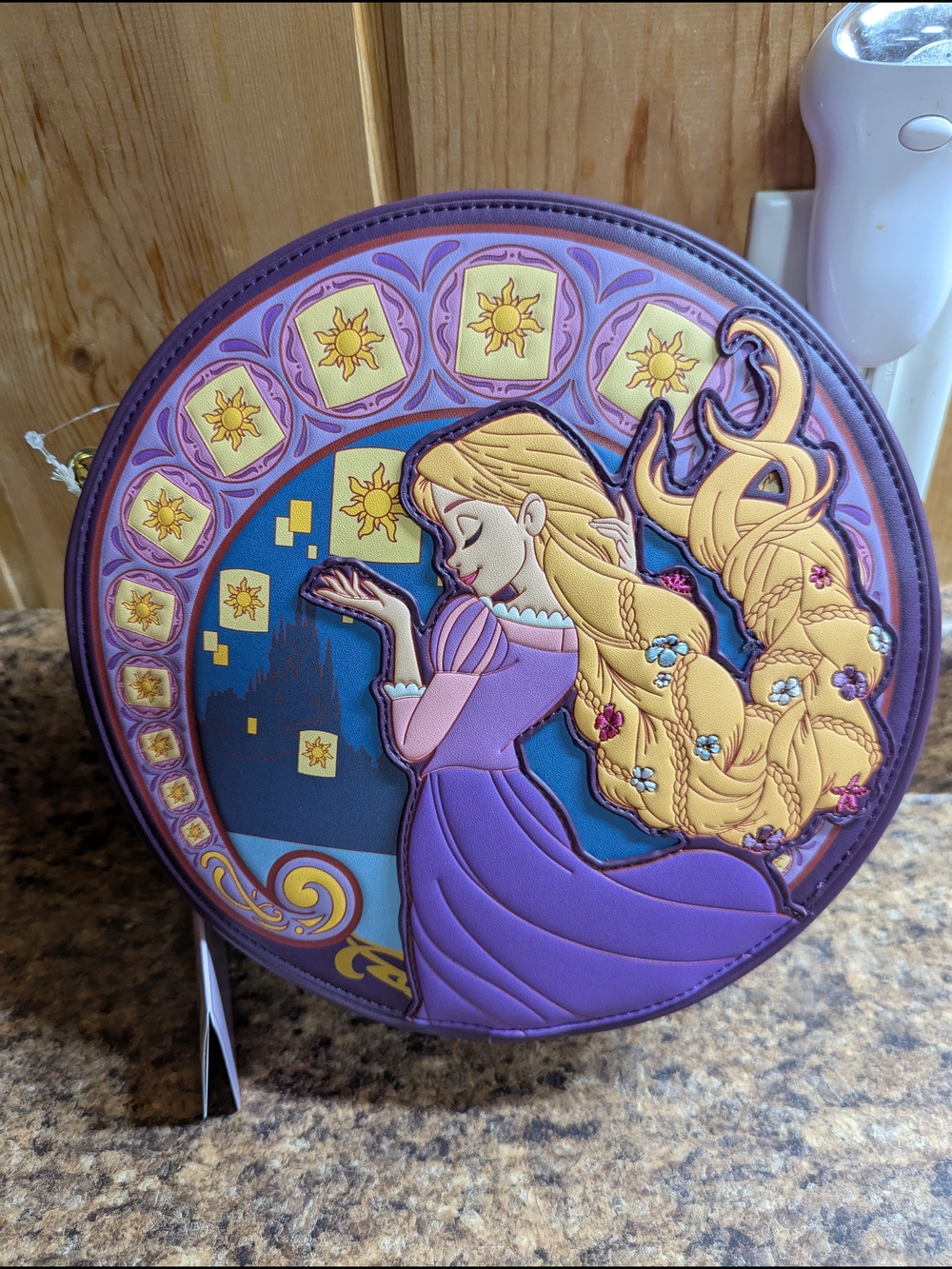 Loungefly Tangled Lanterns Crossbody - Purple & Gold Accents